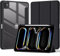 Maledan Transparent Case Compatible with iPad Pro 11 Inch 2024 M4 with Pencil Holder, Clear PC Back Flexible TPU Frame Protective Cover Auto Wake/Sleep, Support Apple Pencil Pro/USB-C, Black