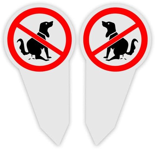 2 Piezas Signo de Perro, Cartel para Perros con Cacas de Prohibición de Metal, Señal PVC Prohibido Cagadas de Perro, para el Hogar y el Parque - 30 x 15 cm