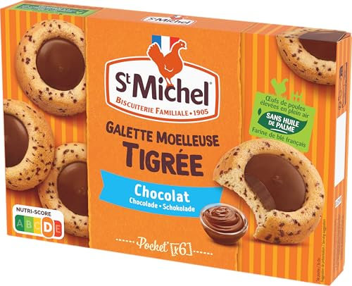 St Michel - Galettes Moelleuses Tigrées - Coeur au Chocolat - Sans Huile de Palme 180g