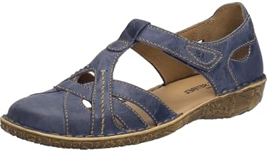 Josef Seibel Damen Sandaletten Rosalie 29, Frauen Sandalen,Weite G (Normal),Sommersandalen,Klettverschluss,dunkelblau,44 EU
