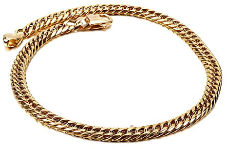 Tolldek Herren Kette Herren 50cm, Panzerkette Gold Edelstahl Ketten Breit 9MM, Freundschaftskette Hip Hop