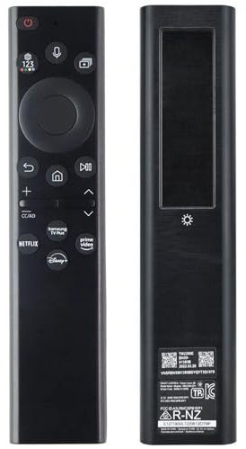 Gevvnss BN59-01385A Telecomando Solare con Ricerca Vocale per Samsung Smart TV,Compatibile per Samsung NEO QLED/Crystal UHD/The Frame Series Smart TV,Nero