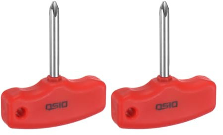 sourcing map 2pcs PH2 T-Handle Phillips Screwdriver #2 Magnetic Screwdrivers CR-V Pocket Screwdriver for DIY Repairing, Red