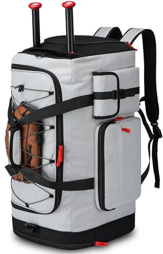 TUGUAN Große Kapazität Baseball & Softball Duffle Bag mit Schuhfach – Tragbarer Schläger-Rucksack für Erwachsene, Trainer und Teams, 65 l Stauraum für Fangausrüstung und Ausrüstung