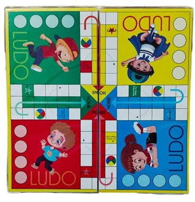 Snakes And Ladders Board Game, Ludo Board Game 2 In 1 Folding Game Set 2-4 Players Famliy Dice Games 12.5 Inch