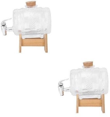 Alipis 2 Juegos barril de vidrio barriles de vino filtrar petacas de alcohol barril de cerveza recipientes herméticos para alimentos recipientes de cristal para alimentos botes sellados