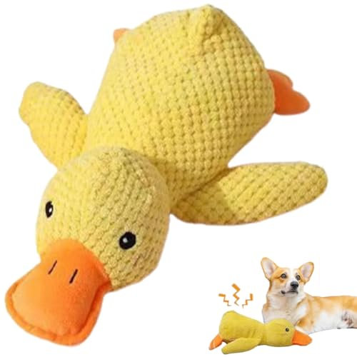 Antistress Ente Hund, Anti Stress Ente Antistress Entes, Gelbes Quietschspielzeug für Welpen Kleine Hunde, Robustes HundespielzeugInteraktives, Anti-Stress-Spielzeug zur Beruhigung und Unterhaltung