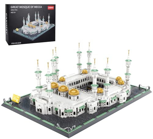 CAXIMSY Große Moschee von Mekka Bausteine Set Islamische Masjid Kappa Architektur Modell Spielzeug Muslim Eid Geschenke für Kinder Erwachsene 2291 Stücke