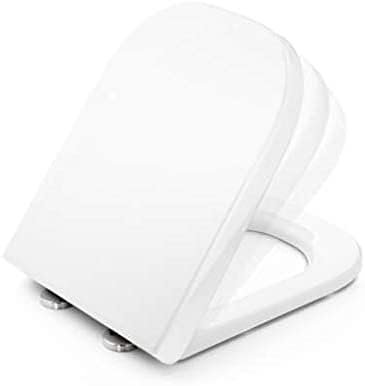Tapa de Inodoro Compatible con Modelo Roca The Gap Square y Roca Cassandra | Bisagras de Acero Inoxidable | Caida Amortiguada | Desmontable para Limpieza | Alta Resitencia