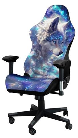 Tufkiss Funda para Silla Gaming 4 Piezas, Jacquard EláStico Cubre Sillas Gaming Antideslizante A Prueba De Polvo Funda Silla Oficina(No Incluye Sillas)(C)