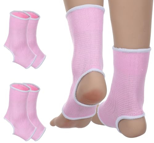 CIATBYYJ Lot de 2 paires de bandages de cheville respirants pour enfants, bandages élastiques pour entorses de cheville, sport et danse, protection de la cheville, chaussettes talons, chaussettes pour