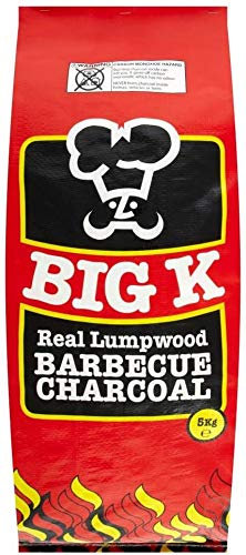 BIG Lumpwood Charcoal 5kg – 100% Natural Hardwood BBQ Charcoal – Quick Lighting, Long Burning, Low Smoke – Ideal for Grills, Smokers & Barbecues