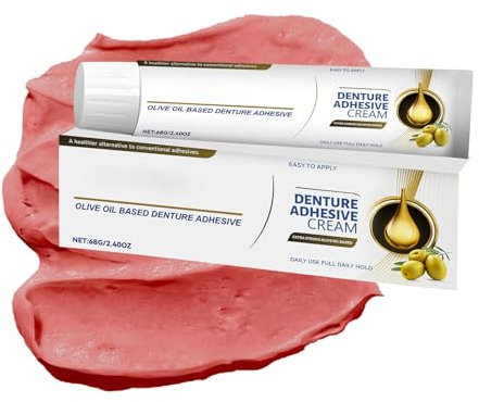 Crème Adhésive pour Dentier | Fixateur Dentaire,Pâte 68g Forte Adhérence Résistante à l'Eau pour Entretien Appareils Dentaires Supérieurs et Inférieurs Port