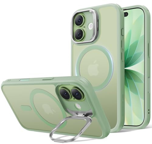 ESR für iPhone 17 Hülle Flex-Ständer, für MagSafe, Matt Hellgrün | Kamerasteuerung, Vergilbungsschutz, 3X Militär-Sturzschutz, Magnetische Handyhülle, Air Guard Ecken