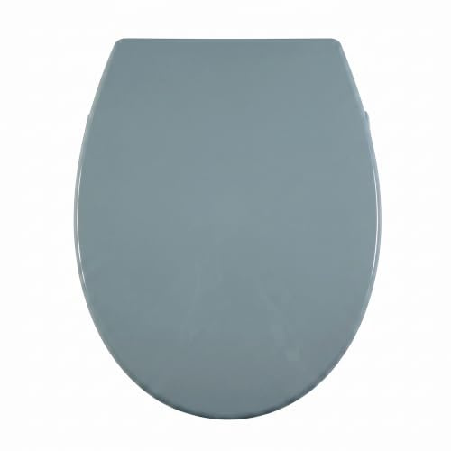 AQUALONA® Premium Thermoplastic Toilet Seat Soft Close Hardwearing Seat with One Button Hinge Release Oval Shaped Easy to Clean Simple Installation Top and Bottom Fittings (Blue - Oval Shaped)