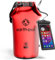 Earth Pak – Wasserdichter Packsack mit Schultergurt und wasserfester Handyhülle – Ideale Rolltop Tasche beim Kajak Fahren, Wandern, Camping, Angeln, Bootfahren und Rafting (Rot, 10L)