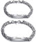 aplusashop ID Byzantiner Armbänder Partnerlook + Gravur nach Wunsch Partnerarmbänder, Edelstahl Armband mit Box (Paar (2 Stück groß+klein))