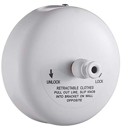 JOOM Retractable Clothesline Stainless Steel Heavy Duty 9Feet(MAX) for Hanging Drying in Bathroom Laundry Hotels, Chrome Finish,Clothes line Round Style (Round B, White)