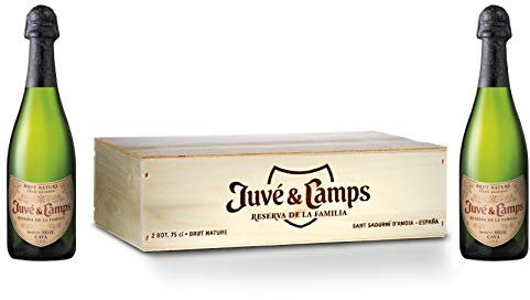 Juvé & Camps | Cava Reserva de la Familia Gran Reserva Brut Nature | Caja de madera 2 botellas de 75 cl | Macabeu, Xarel·lo, Parellada