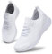 HKR Zapatillas Deporte Casual Mujer Walk Shoe Slip-On Comodos Malla Ligera Blancas 36 EU