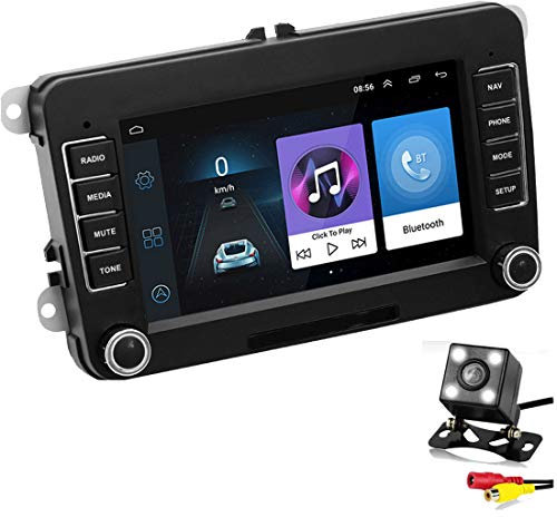 GOFORJUMP 2 DIN Android 7 GPS Navigatore per Auto Radio Stereo Media Player per Bora Golf VW Polo Volkswagen Passat B6 B7 Touran con Telecamera Posteriore