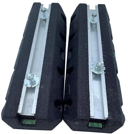EDENEA - Supports De Sol Anti-Bruit - Anti Vibration - Pour Pompe à Chaleur Climatisation - Lot de 2-45x16x9 cm Avec Niveaux à Bulle Intégrés - Longueur rail 40 cm