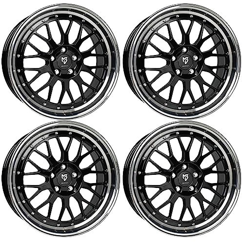 4x MB Design Felgen LV1 8.5Jx19 ET45 5x112 Glanzschwarz poliert kompatibel mit VW Beetle E-Golf EOS Golf ID.3 Jetta Passat Tiguan Touran T-Roc T
