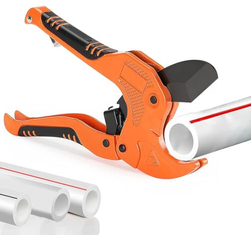 EnixwH Coupe Tube, 42mm Coupe Tube Pvc, Pince Coupe-Tuyau à Verrouillage de Sécurité, Coupe-PVC Utilisé Couper les Tuyaux en Plastique de Diamètre Extérieur PVC, Tuyaux PEX, Tuyaux en Caoutchouc