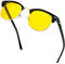 KANASTAL Half Frame Night Driving Glasses Womens Yellow Tinted Glasses Anti Glare Driving Mens Polarised Metal Night Vision Fishing UV400 - Black Yellow Lens
