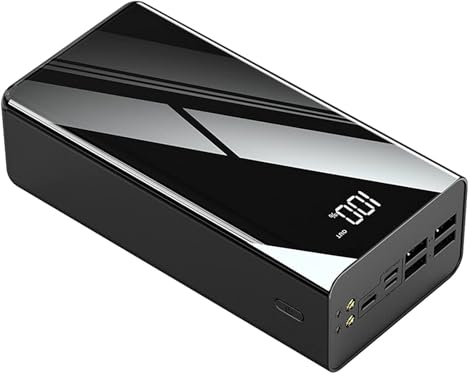 Cargador Portátil 40000-100000Mah Paquete De Batería De Alta Capacidad Power Bank Con Pantalla Puede Cargar 4 Dispositivos Carga Rápida Para Teléfonos Inteligentes, Tabletas, Consolas De Juegos(Black,