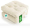 etérea Sitzkissen 42x42 cm 2er Set - Creme 8 cm hoch - Bodenkissen für Indoor, Outdoor, Küche, Garten, Auflage - Heidi Stuhlauflage - 2 Stück Stuhlkissen 40x40 cm Creme