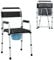 HOMCOM Chaise percée toilette pliable, chaise de toilette antidérapante, chaise pot de chambre adulte 4 en 1, hauteur réglable, seau amovible, siège et accoudoirs rembourrés, charge 150 kg, noir