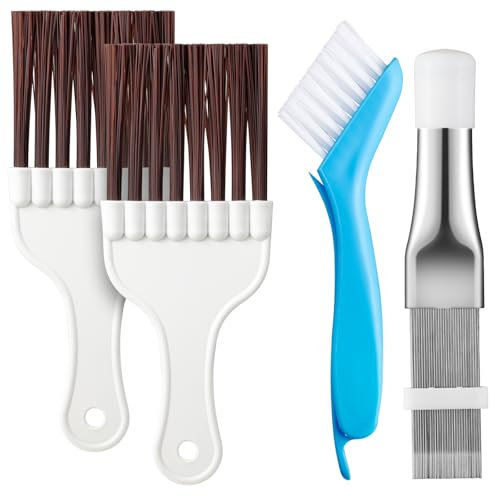 Lot de 4 peignes à lamelles pour sèche-linge - Brosse de nettoyage pour sèche-linge - Pour climatiseur, condensateur, palmes de climatisation, réfrigérateurs