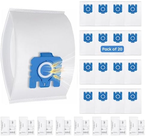 Caliko 20-Pack Compatible for Miele Bags with 8 Filters - Replacement with GN Dust Bag Complete C3, C2, Classic C1, S8000, S5000, S2000, S600, S800 Series – Replaces 9917730, 12281680