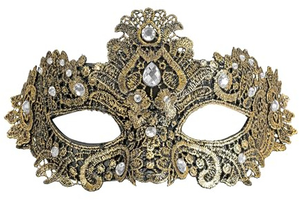 W WIDMANN MILANO Party Fashion - Venezianische Augenmaske mit Glitzer | Maske für Damen & Herren, Accessoire für Maskenball, Karneval, Mottoparty