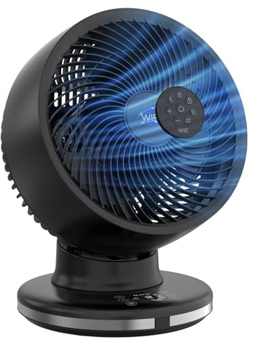 WIE Tischventilator Leiser 28dB, Ventilator Leiser, 4 Modi Ventilator mit Fernbedienung Luftzirkulator Fans, Standventilator Klein Ventilator für Schlafzimmer/Büro