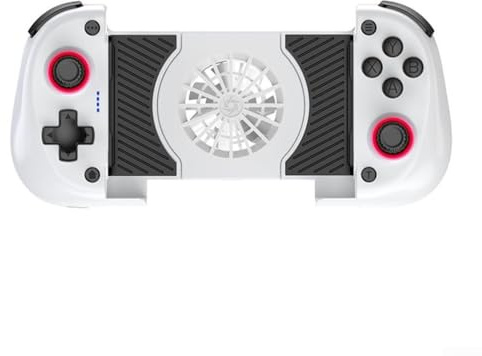 Autilyshop Manette de jeu mobile sans fil avec joysticks à effet Hall et ventilateur de refroidissement Batterie 370 mAh pour Android et manette de jeu compacte légère Noir (blanc)