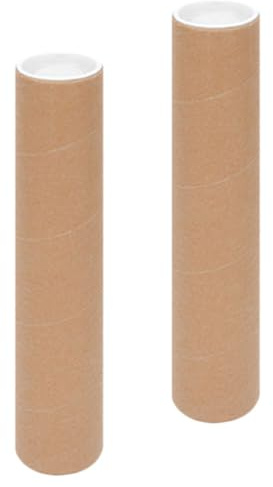 GALPADA Papierröhre für Aufbewahrung von Drucken, Braun mit Kappen, 2 Stück | ABS und Papier, Tragbar für Kunstwerk und Dokumente, Robuste Schutzröhre, 3 Zoll X 12 Zoll