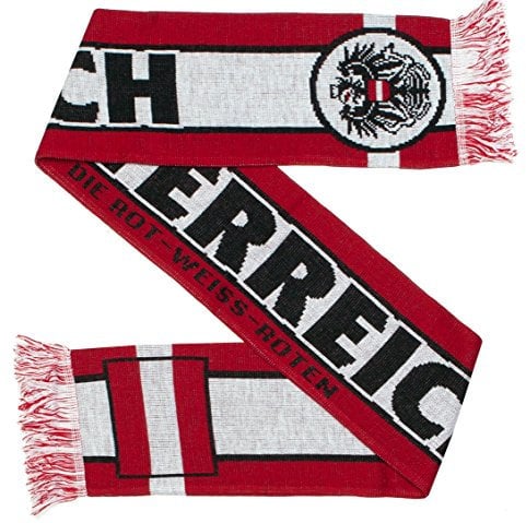 Österreich Österreich Fußball Strickschal, Weiß, Schwarz, Rot, One size