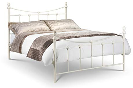 Julian Bowen Rebecca Bed, Metal, Stone White Satin, King
