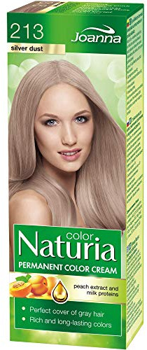 Joanna Naturia Color Permanent Hair Color Cream – Goodness of Milk Proteins and Peach Extracts – Premium-Quality Hair Dye – Provides Soft and Lustrous Hair – Long-Lasting Hair Colors – Silver Dust