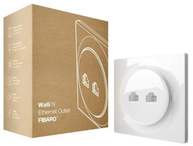 FIBARO Walli Outlet Prise Ethernet Murale, Blanc