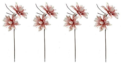 DARO DEKO Kunstblume 100cm Magnolie rund in alt-rosa 4 Stück