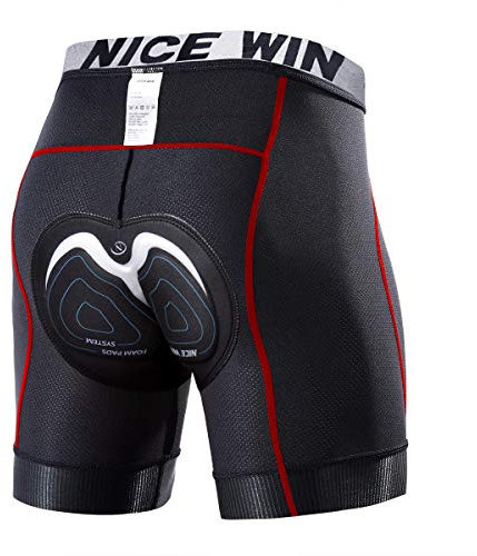 NICEWIN Men’s Cycling Underwear 3D Padded Compression Shorts MTB Bike Bicycle Motorcycle Red
