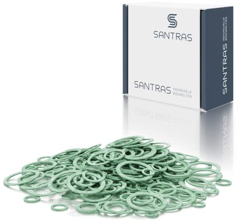 SANTRAS® Flachdichtungen 3/4 Zoll (100 Stück) – Donit Tesnit® BA-50 Faser Dichtungen für Wasser, Gas, Heizung, Solar & Garten | Sanitär Dichtung 3/4