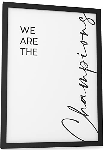 Papierschmiede® Typografie Poster, Champions (elegant), DIN A4 (21x30 cm), Wanddeko Büro, Küche, Wohnzimmer, schwarz-weiß Bild mit Spruch OHNE Rahmen