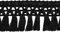 1m Fransenborte 32mm Meterware 26 Farben Quastenborte Zierborte Farbwahl, Farbe:schwarz