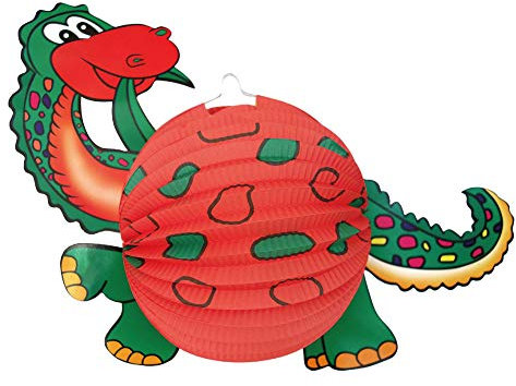 Idena 30226 - Laterne Dino, Größe 34 x 46 cm, Dinosaurier, St. Martin, Lichterfest, Laternenumzug, Advent, Weihnachten, Dekoration