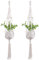 Skyzone 2 colgadores de macramé para Plantas, Soporte para macetas, Cuerda de algodón, Cesta Colgante para Interior, Exterior, Maceta, Patio, Planta, decoración del hogar (105 cm / 41 Pulgadas)