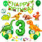 Bluelves Dino Geburtstag Deko 3 Jahre, Deko Dinosaurier Geburtstag, Luftballons Grün für Dinosaurier Party Dschungel Party Kinder
